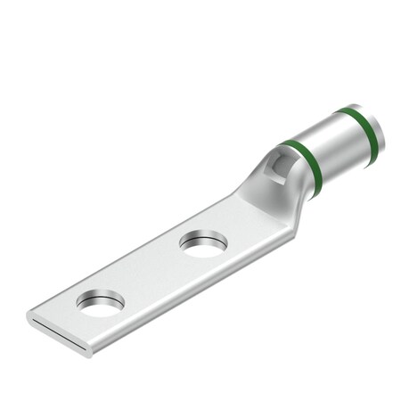 Burndy Copper Compression Lug, 2 Hole w/ Inspection Window, 1 Flex, 3/8" Stud YAV1CL2TC38FX